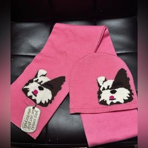 New! Juicy Couture Girls Hat And Scarf Set For Ages 4-8